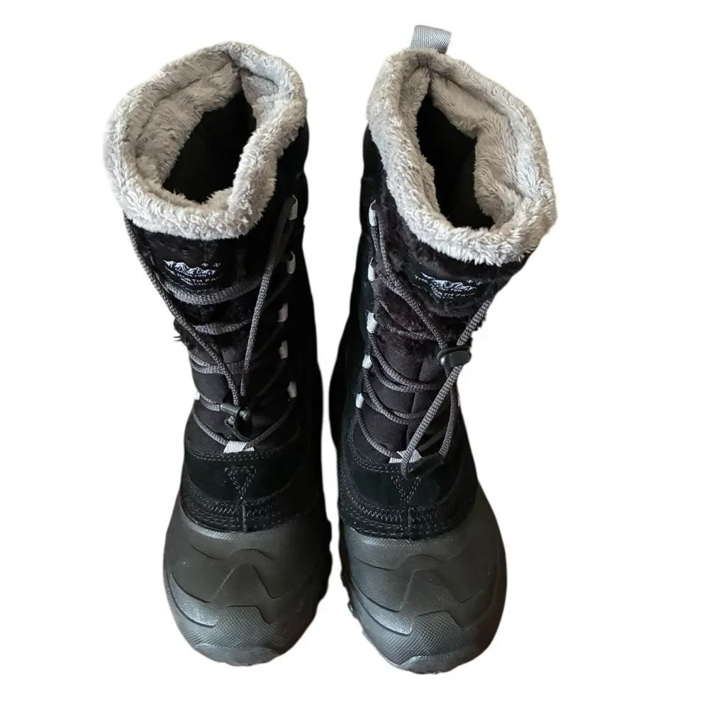 The North Face Black and Gray Insulated Boots Girls Size 3